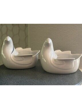 Vintage Dansk Aartik Porcelain Bird Planters Gunnar Cyren Japan MCM Set of 2 EUC